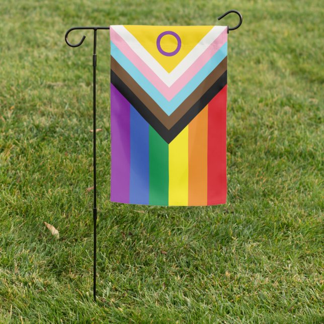Intersex Inclusive Pride Progress LGBTQ Gay Pride Garden Flag (In SItu)
