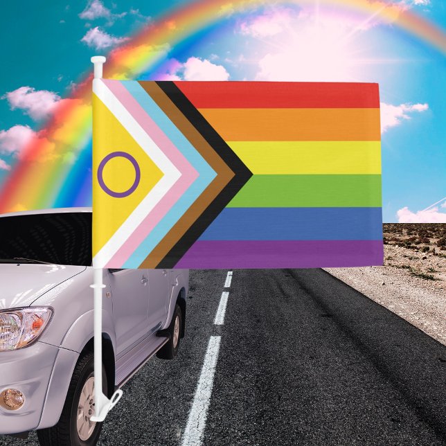 Intersex-Inclusive Progress Pride Car Flag (Intersex-Inclusive Progress Pride Car Flag)