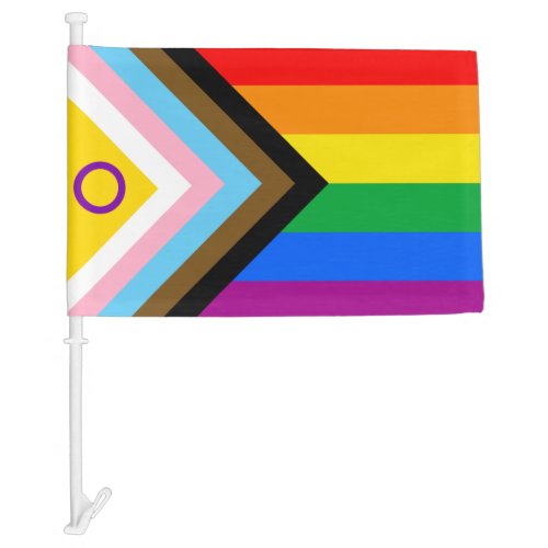 Intersex Inclusive Progress Pride Car Flag