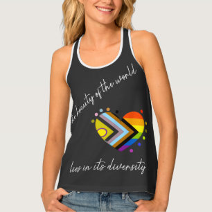 Intersex Inclusive Progress Pride Diversity Slogan Tank Top