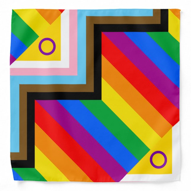 Intersex Inclusive Progress Pride Flag Bandana (Front)