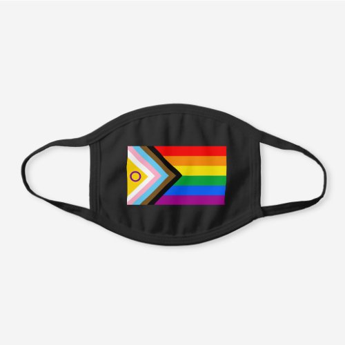Intersex Inclusive Progress Pride Flag Black Cotton Face Mask