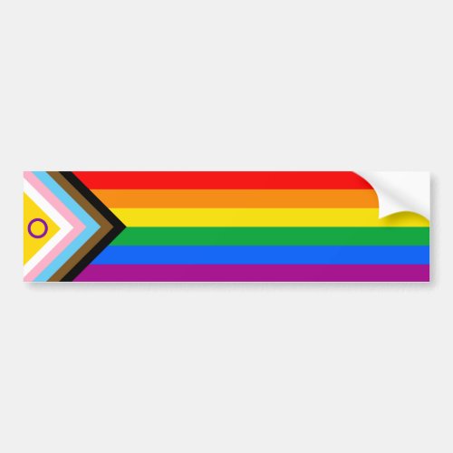 Intersex Inclusive Progress Pride Flag Bumper Sticker