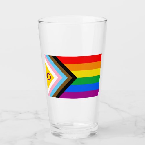 Intersex Inclusive Progress Pride Flag Glass