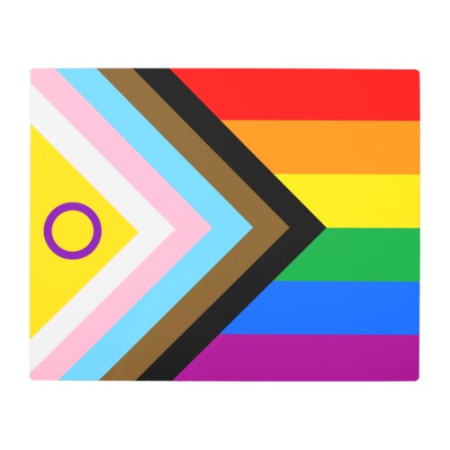 Intersex Inclusive Progress Pride Flag Metal Print