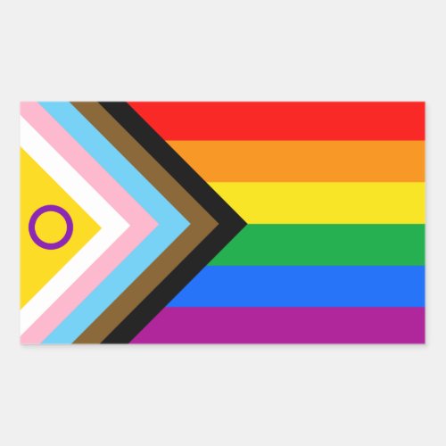 Intersex Inclusive Progress Pride Flag Rectangular Sticker