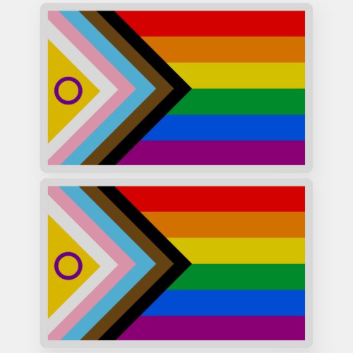 Intersex Inclusive Progress Pride Flag Sticker