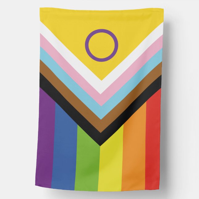 Intersex Inclusive Progress Pride Rainbow Ally House Flag (Front)