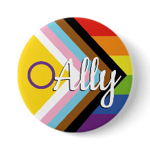 Intersex Inclusive Progress Pride Rainbow Button