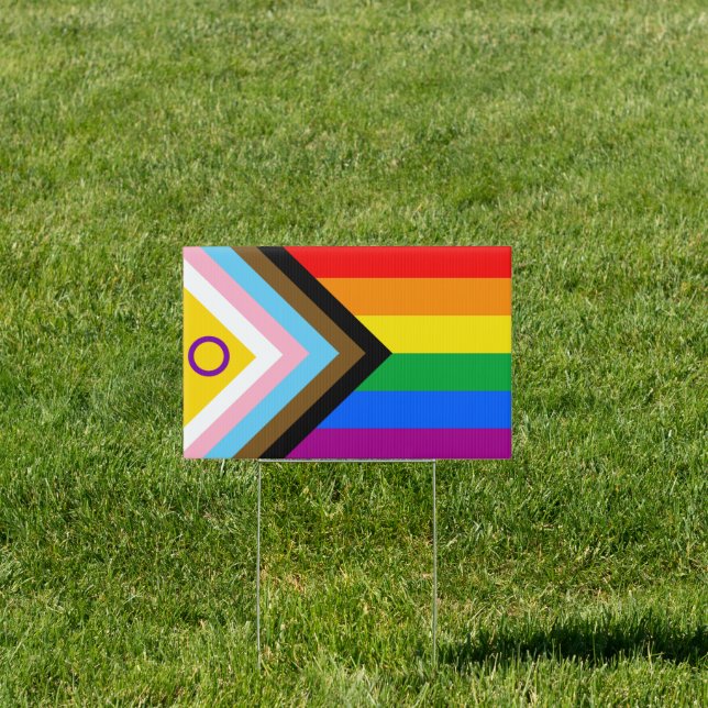 Intersex Inclusive Progress Pride Sign (Insitu)