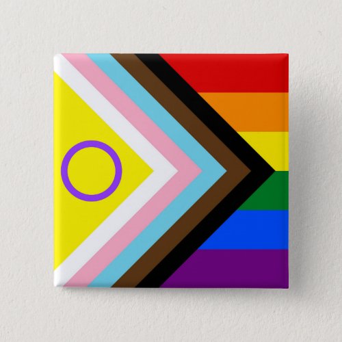 Intersex Inclusive Progress Rainbow Pride Flag Button