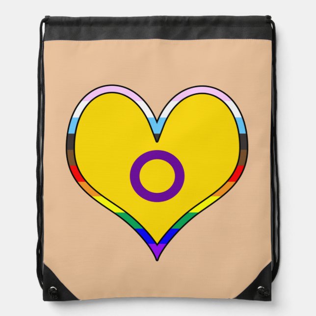 Intersex Pride Drawstring Backpack (Front)