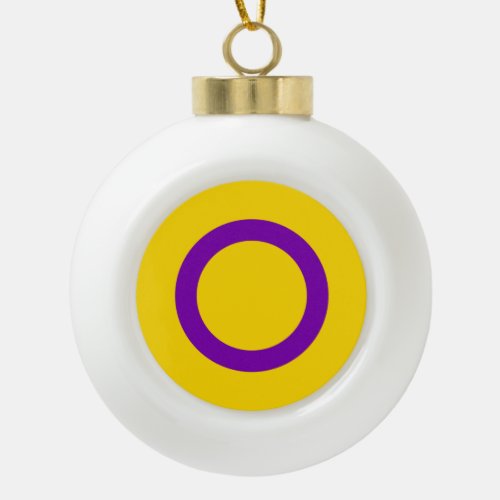 Intersex Pride Flag Ceramic Ball Christmas Ornament