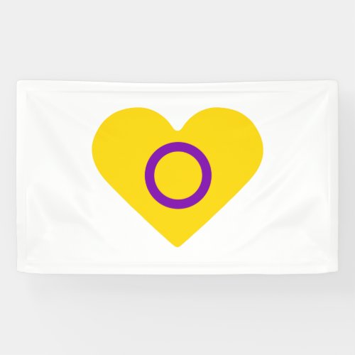 Intersex Pride Flag Heart Banner