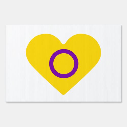 Intersex Pride Flag Heart Sign