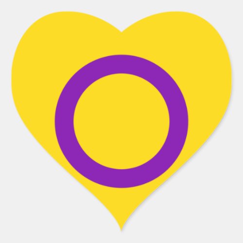 Intersex Pride Flag Heart Sticker