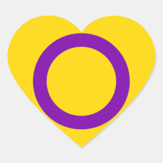 Intersex Pride Flag Heart Sticker