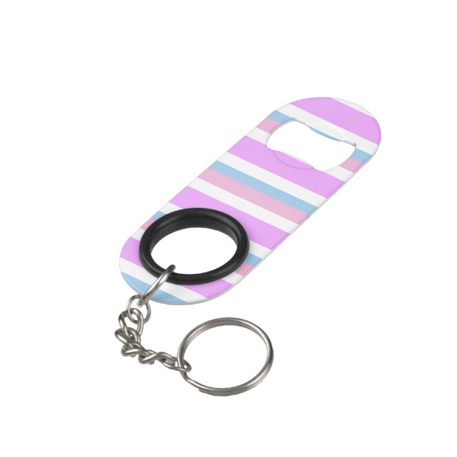 Intersex Pride Flag Keychain Bottle Opener (Back Angled)