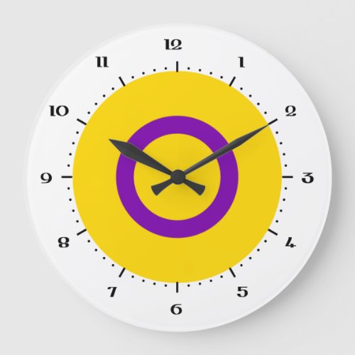 Intersex Pride flag Large Clock