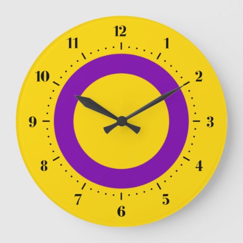 Intersex Pride flag Large Clock