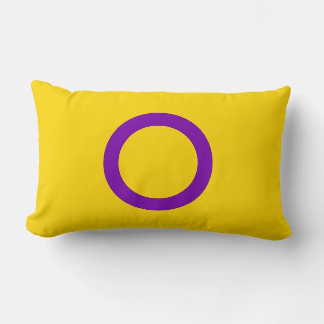 Intersex Pride Flag Lumbar Pillow (Front)