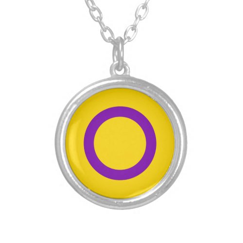 Intersex Pride Flag Silver Plated Necklace