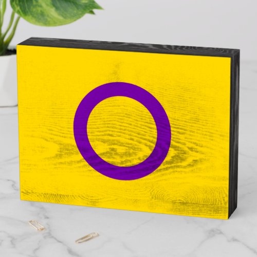 Intersex Pride Flag Wooden Box Sign