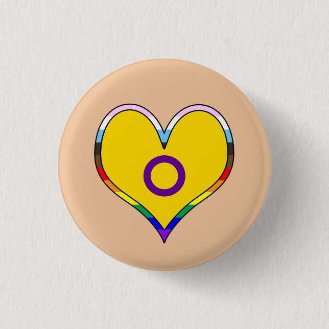 Intersex Pride Heart  Button (Front)