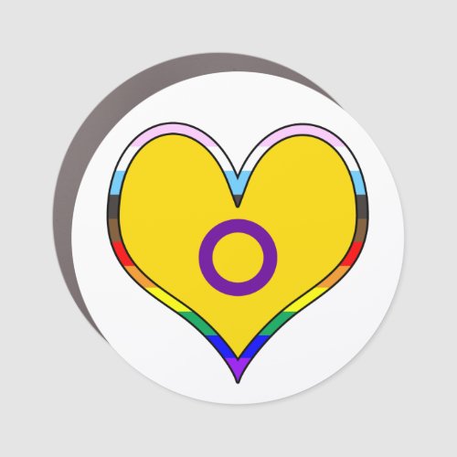 Intersex Pride Heart Car Magnet