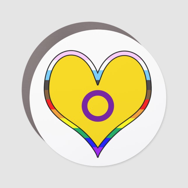 Intersex Pride Heart Car Magnet (Front)