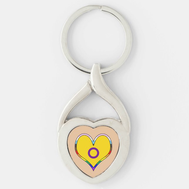 Intersex Pride Heart Keychain (Front)
