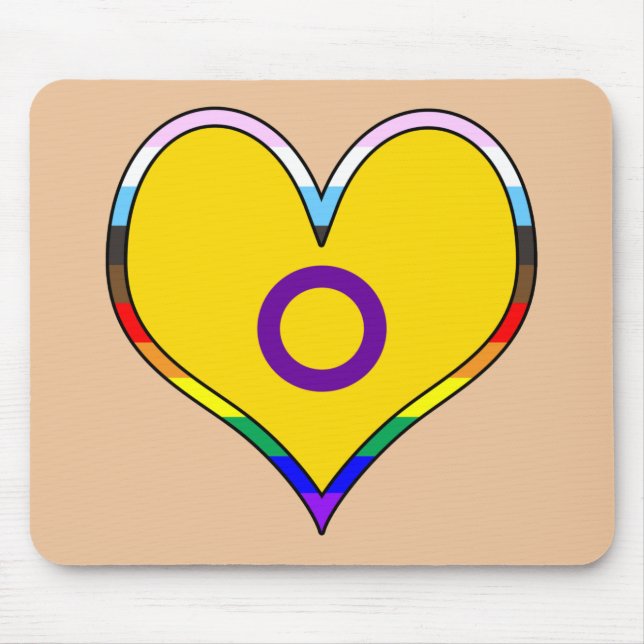 Intersex Pride Heart Mouse Pad (Front)