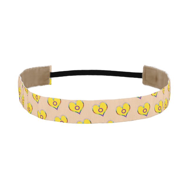 Intersex Pride Heart Pattern Athletic Headband (Front)