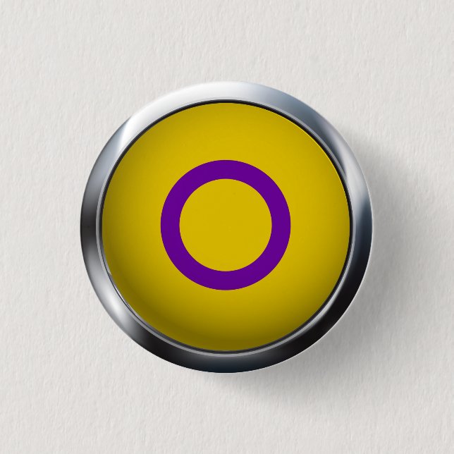 INTERSEX PRIDE MEDALLION PINBACK BUTTON (Front)
