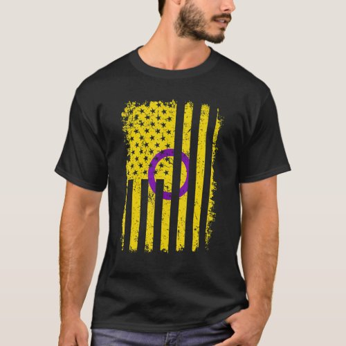 Intersex Pride Us American Flag Love Wins Lgbt Pri T_Shirt