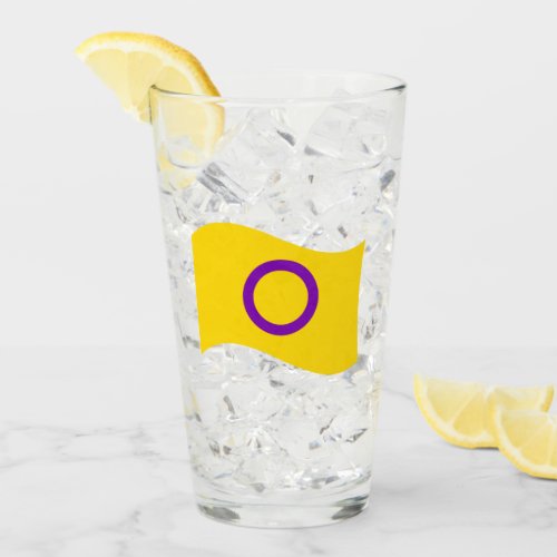 Intersex Pride Wavy Flag Glass