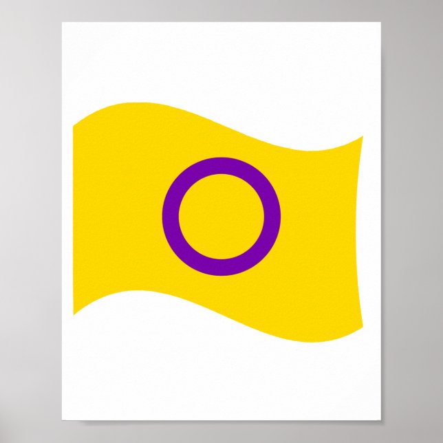 Intersex Pride Wavy Flag Poster (Front)