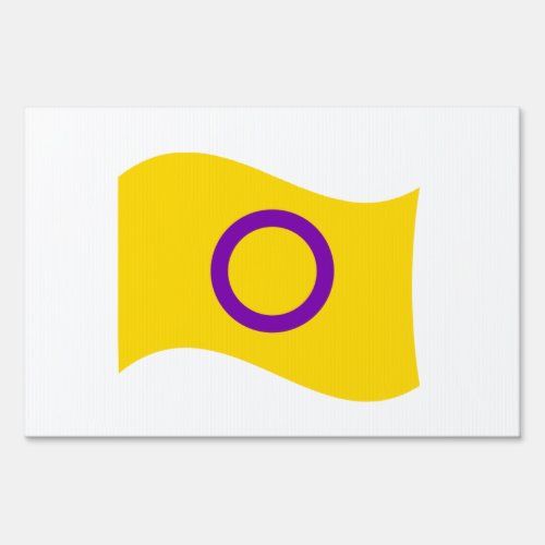 Intersex Pride Wavy Flag Sign