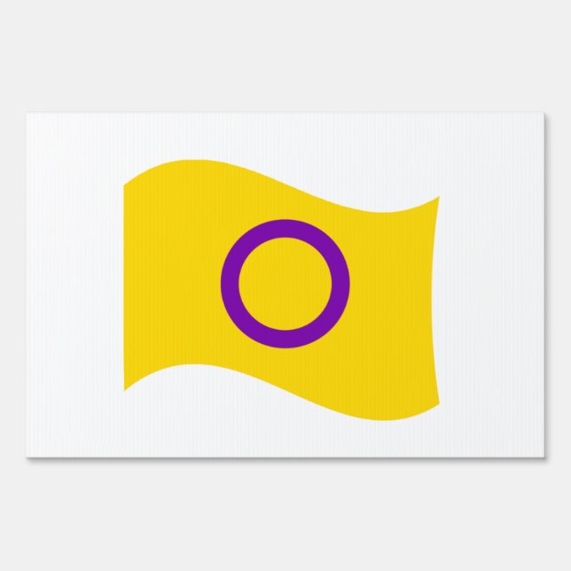 Intersex Pride Wavy Flag Sign (Front)