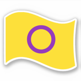 Intersex Pride Wavy Flag Sticker