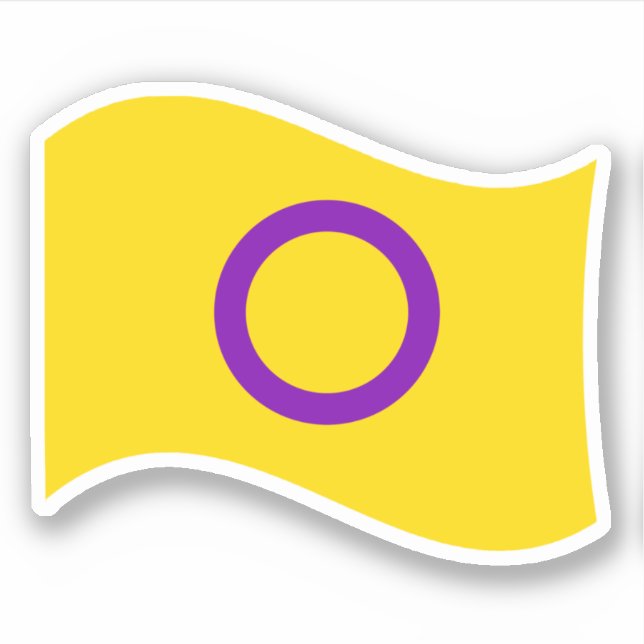 Intersex Pride Wavy Flag Sticker (Front)