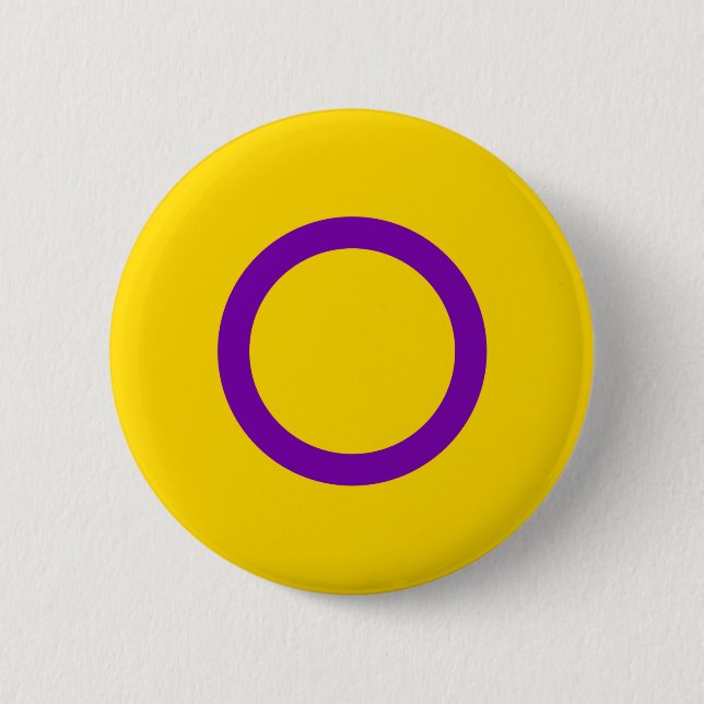 Intersex Pride Yellow Purple Circle Flag  Button (Front)
