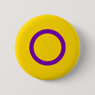 Intersex Pride Yellow Purple Circle Flag Button