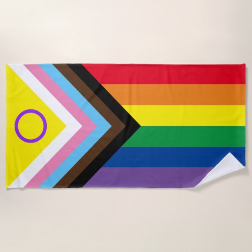 Intersex Progress Pride Flag Beach Towel