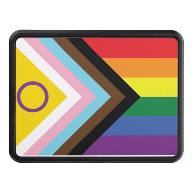 Intersex Progressive Pride Flag Hitch Cover (Front)