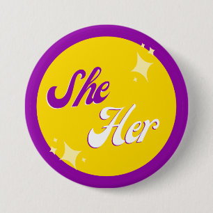 Intersex She/Her Pronouns Button