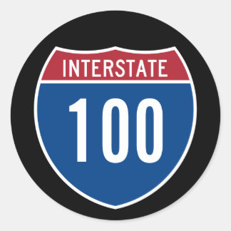 Interstate 100 classic round sticker