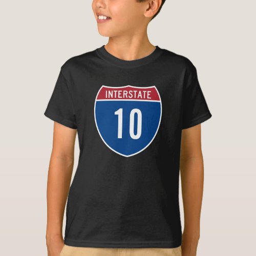 Interstate 10 Black T_Shirt