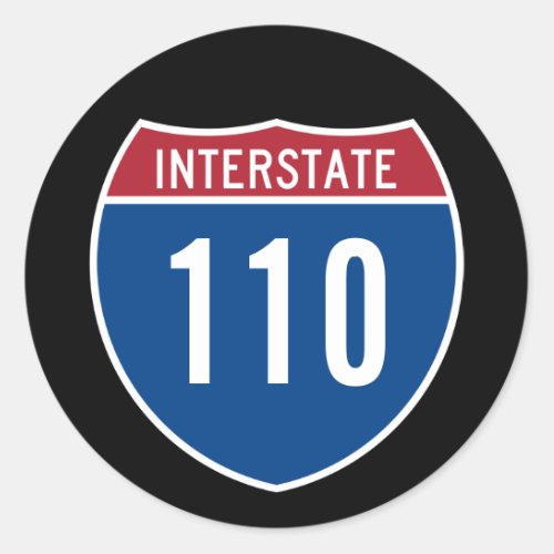 Interstate 110 classic round sticker