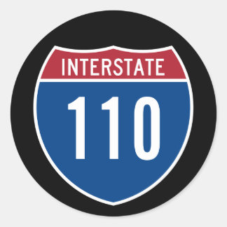 Interstate 110 classic round sticker